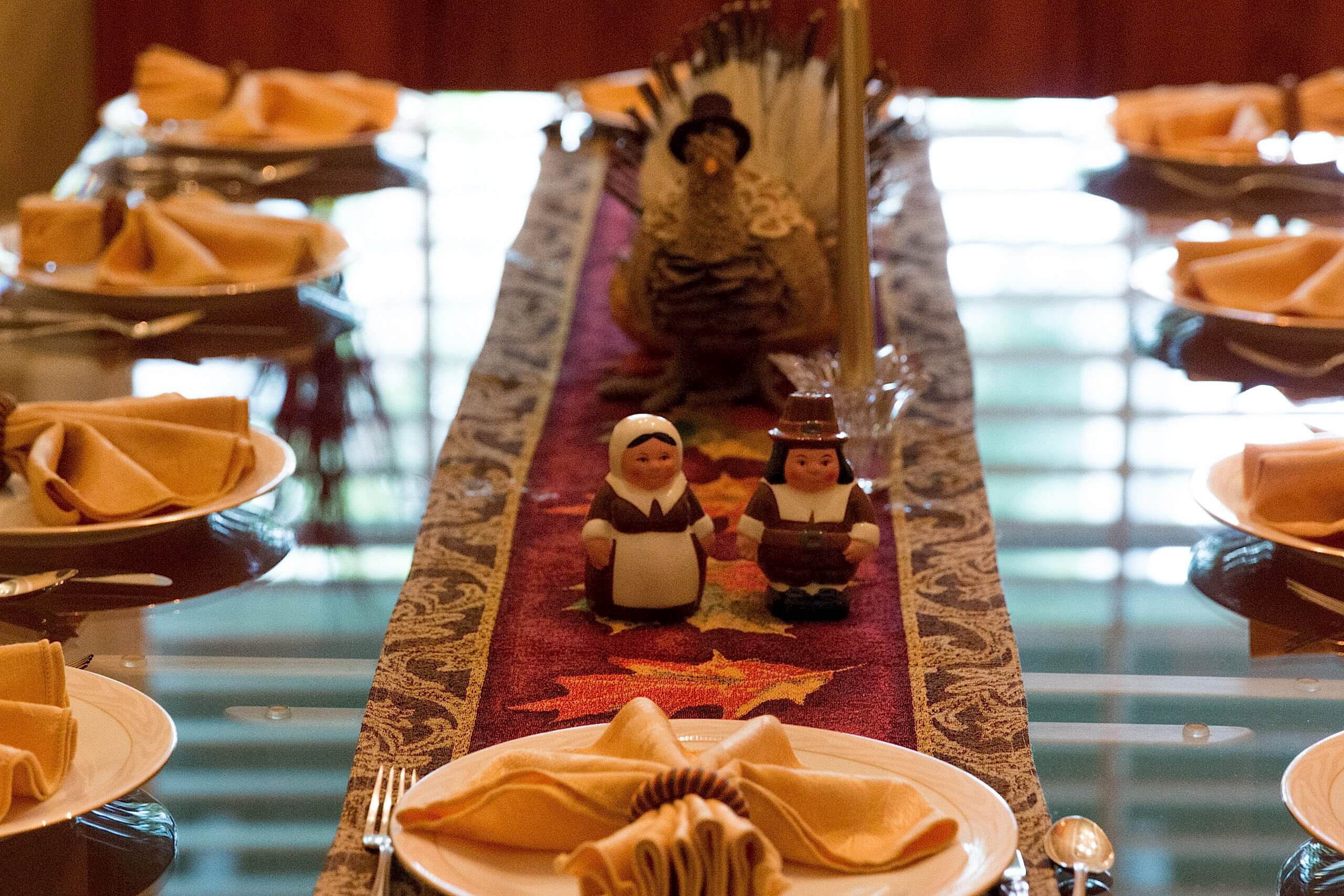 table set for thanksgiving